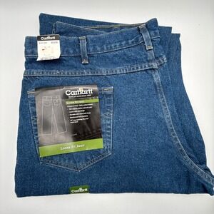 Carhartt Men Loose Fit Jean 42x30 Blue Denim Workwear Pants B167 DST NOS NWT